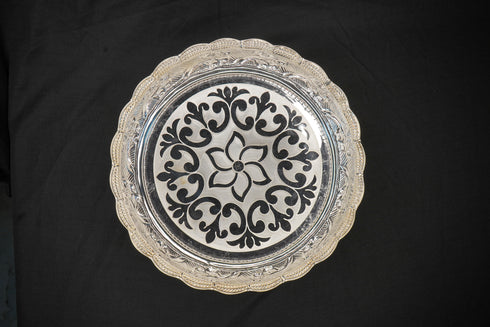 Pure Silver Floral Design Plate 430g